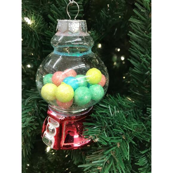 Glass Gumball Machine Ornament Christmas Tree -Nostalgic Sweet Treats - Picture 4 of 5